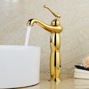 sjqka-european style, bathroom art basin, all copper single hole, hot and cold antique faucet, stage wash basin, golden retro, faucet