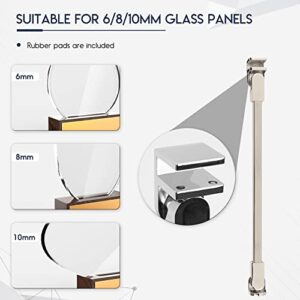 40cm / 15.7" Stainless Steel Frameless Shower Door Fixed Panel Wall-to-Glass Support Bar for 1/4" to 3/8" Thick Glass by M-Home (400mm, Chrome)