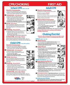 cpr, choking first aid magnet - babies, children, adults - heimlich maneuver emergency instructions - first aid quick reference card with magnets, 8.5 x 11 in.