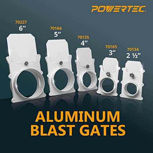 POWERTEC 70227 6-Inch Blast Gate for Dust Collector, Dust Collection Fittings