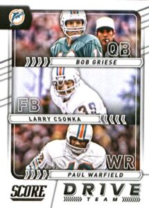 2017 score drive team #7 bob griese/larry csonka/paul warfield miami dolphins football card