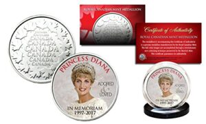 princess diana 1997-2017 20th anniversary royal canadian mint rcm coin - crown