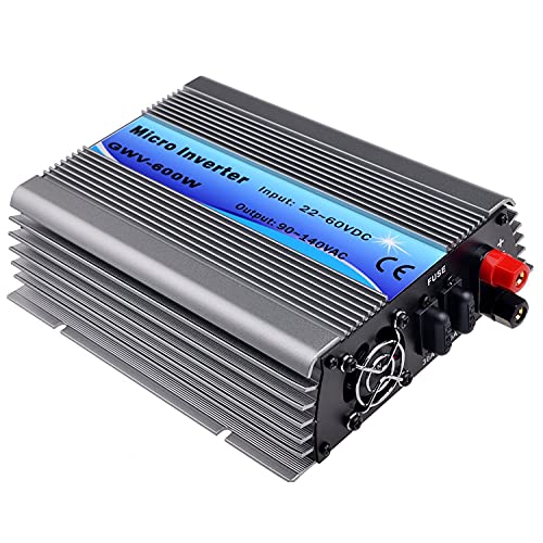 Y&H Grid Tie Inverter 600W Stackable DC30-55V PV Input AC110V MPPT Pure Sine Wave Micro Inverter fit for 30V 36V Solar Panel/36V Battery