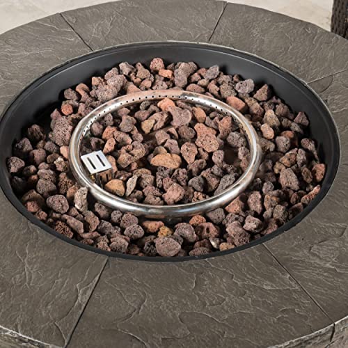 Christopher Knight Home Stillwater Outdoor Circular Firepit, Natural Stone Finish