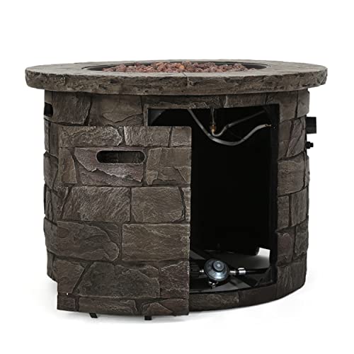 Christopher Knight Home Stillwater Outdoor Circular Firepit, Natural Stone Finish