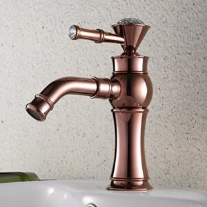 sjqka-cold and hot water tap rose gold, elegant lift open faucet, faucet with european diamond metal ware, faucet
