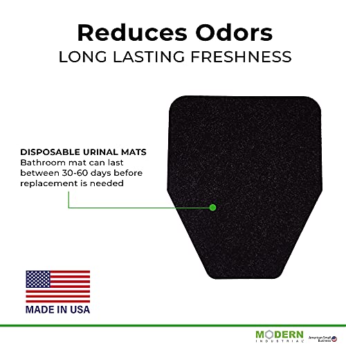 Durable Black 6-Pack Non-Slip Floor Urinal Mats - Odor-eliminating and Disposable Commercial Urine Pads for Men's Toilets, Urinal Mat Commercial Scented Made in USA