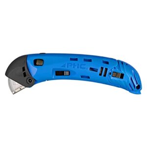 pacific handy cutter gsc3 guarded utility knife, box cutter with automatic locking safety hood and bladeless tape splitter (new e22201-4)