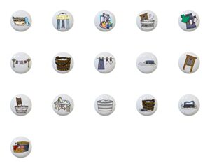 set of 16 knobs - various laundry room - decorative ceramic dresser drawer pulls cabinet cupboard knobs