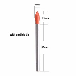 Gunpla 10Pcs Multi-Material Drill Bits Set, Cemented Carbide Masonry Drill Bits for Glass, Plastic, Tile, Concrete, Brick, Wall, Wood and Brick Wall 6mm