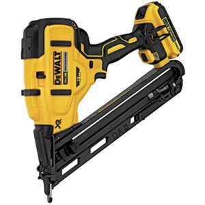 DEWALT 20V MAX Finish Nailer Kit, Angled, 15GA, Battery, Charger & Bag (DCN650D1)