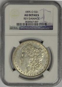 1895 o morgan silver dollar, ngc au details. new orleans mint. rare! - nfl autographed miscellaneous items