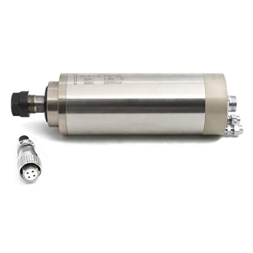 RATTMMOTOR CNC Spindle Motor 2.2KW Water Cooled Spindle Motor 220V ER20 Collet 80mm Diameter 8A 400HZ 24000RPM for CNC Router Engraving Milling Machine