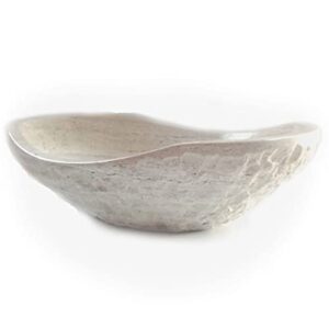 EDUPET Tan Travertine Chiseled Stone Bathroom Vessel Sink - Oval Canoe Shape - 100% Natural Marble, Hand Carved - Free Matching Soap Tray