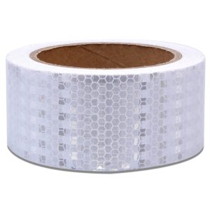 AISEY 2" X 30ft Reflective Tape White Outdoor High Vis Conspicuity Safety Tape, Reflector Tape Trailer Waterproof