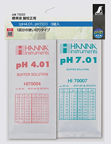 Shinwa Sokutei 73033 Standard Liquid for Acid Calibration (PH4.01, pH7.01), Set of 3