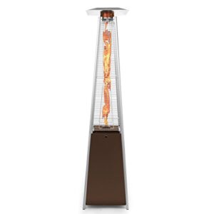 thermo tiki outdoor propane patio heater - commercial lp gas porch & deck heater - mocha