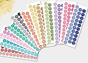 dates sticker bundle, date covers planner stickers, dates planner stickers in rainbow colors