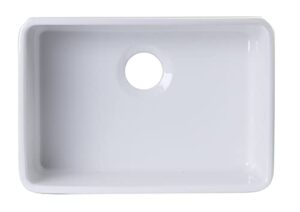 alfi brand ab503um-w white single bowl fireclay undermount kitchen sink, 24"