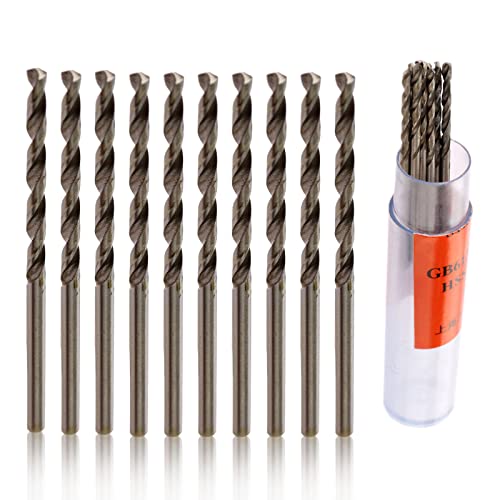 Mtsooning 10PCS 1.1mm Twist Drill Bit with Straight Shank HSS Jobber Length Drilling for Cast Iron,Wood,Stainless Steel and Other Soft Metals