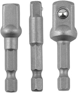 3pcs set 1/4" 3/8" 1/2" | impact grade socket adapter | hex shank adapter drill nut driver | power extension bit set for drills (3pcs)