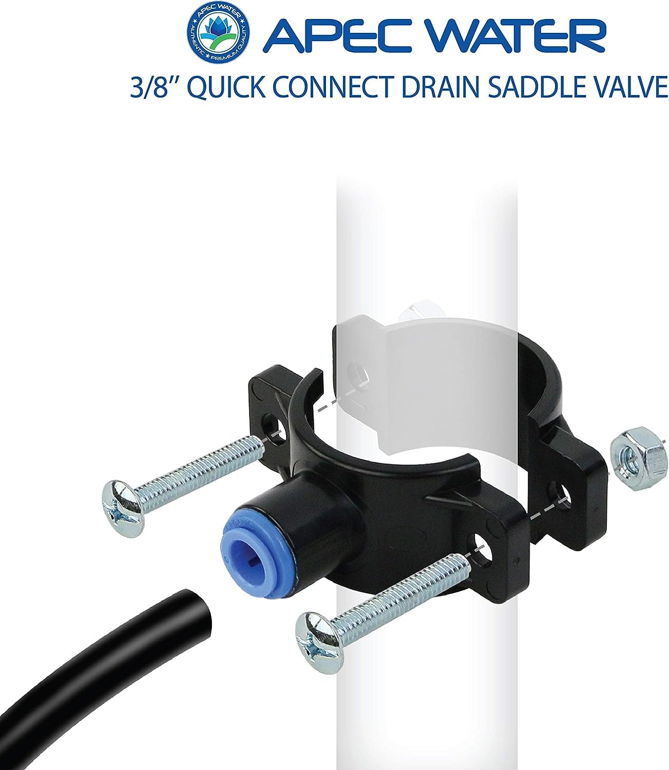 APEC Water SADDLE-DRAIN-3-8 Drain Saddle Valve 3/8" for Under-sink Reverse Osmosis System