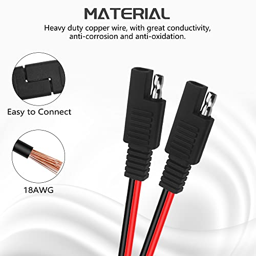 WMYCONGCONG 4 PCS SAE Extension Cable Quick Disconnect Wire Harness SAE Connector 18AWG 6.56Ft Each one(4 PCS)