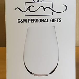 C & M Personal Gifts Cat and Wine Make Life Better Stemless Glass – 17 Oz Laser Engraved Crystal Wine Tumbler, Glass Gifts for Men and Women, Perfect for Wine Lovers, Made in USA