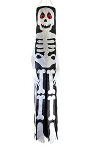 in the breeze 5022 buddy windsock-hanging halloween decoration, 60 inches, bones skeleton