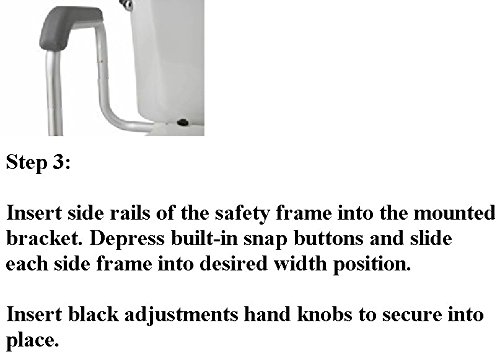 HEALTHLINE Toilet Safety Frame Rails Adjustable, Bathroom Grab Bar Toilet Frame Safety Rails with Padded Handrails, Toilet Support Rails for Seniors, Disabled, Elderly, Bariatric Toilet Rails 300 Lbs