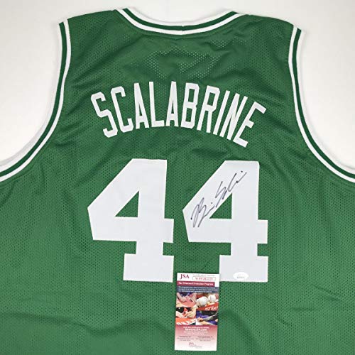 Autographed/Signed Brian Scalabrine Boston Green Basketball Jersey JSA COA