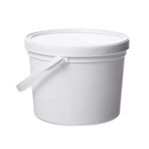 consolidated plastics pail with handle, polypropylene, 1.5 quart, white, 10 piece
