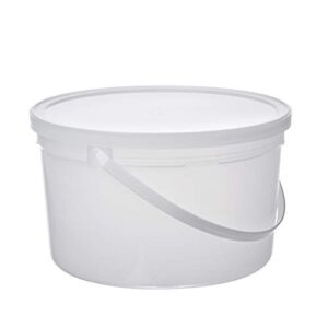 consolidated plastics pail with handle, hdpe, 4 quart, natural, 10 piece