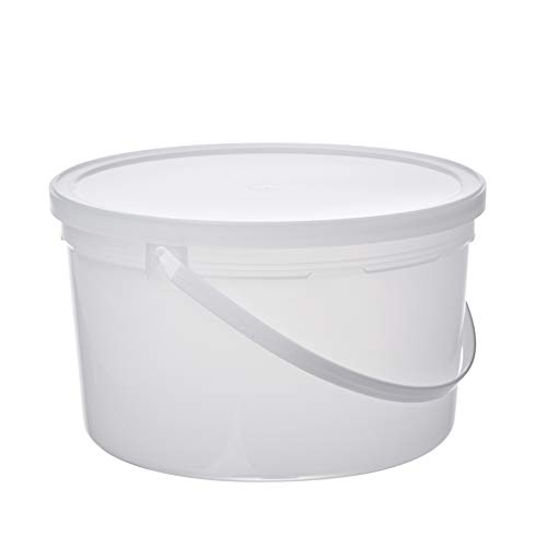 Consolidated Plastics Pail with Handle, HDPE, 4 Quart, Natural, 10 Piece