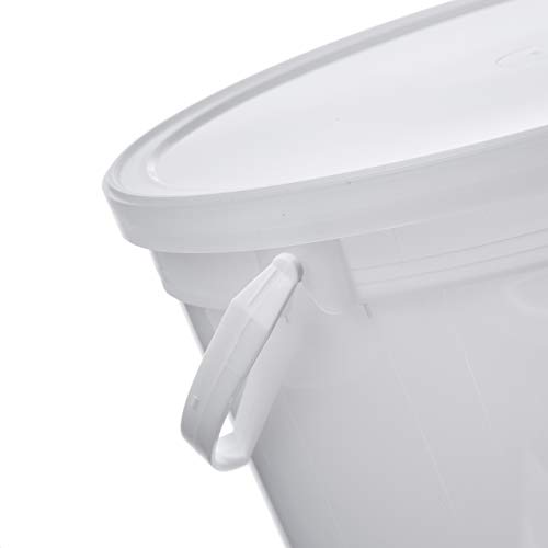 Consolidated Plastics Pail with Handle, HDPE, 4 Quart, Natural, 10 Piece