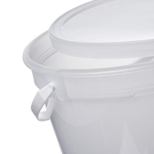 Consolidated Plastics Pail with Handle, HDPE, 4 Quart, Natural, 10 Piece