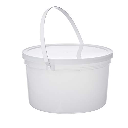 Consolidated Plastics Pail with Handle, HDPE, 4 Quart, Natural, 10 Piece