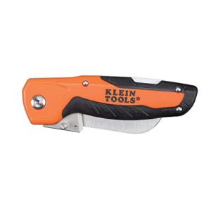 Klein Tools 44218 Utility Knife, Lockback Electricians Knife and Folding Knife with Hawkbill Blade for Cable Skinning, Replaceable Blade