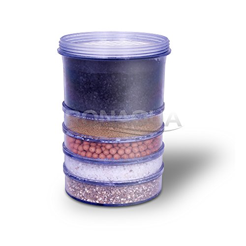 5-Stage Replacement Mineral Filter Cartridge for Countertop & Water Coolers. 5 layers of filtration & mineralization. Removes granular impurities to provide a brilliant sparkle in water (Set of 2)