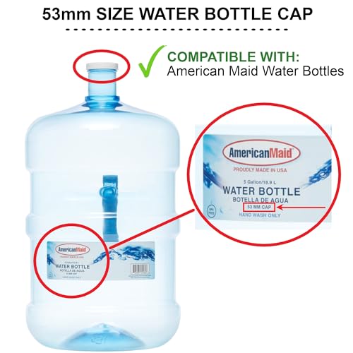 Threaded/Screw-On Caps for 3 and 5 Gallon Water Bottle Jugs (3 pk) (53mm, White)