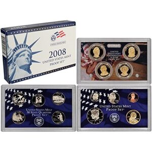 2008 s us proof set 14 pcs comes in original packaging from the us mint proof