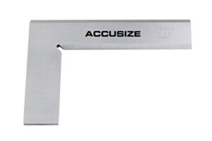 accusize industrial tools precision bevel edge blade machinists square, 6'' blade by 4'' beam, grade 0, din 875, 0303-6203