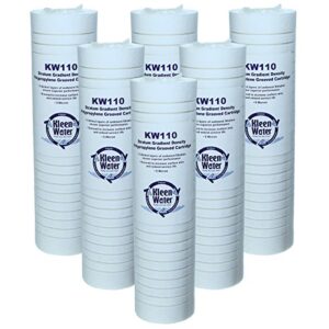 kleenwater filter compatible with aqua pure ap110 whirlpool whkf-gd05, kleenwater brand kw110 replacement cartridges, set of 6, dirt rust and sediment filtration