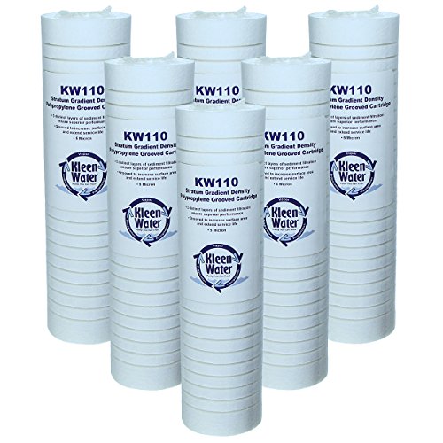 KleenWater Filter Compatible with Aqua Pure AP110 Whirlpool WHKF-GD05, KleenWater Brand KW110 Replacement Cartridges, Set of 6, Dirt Rust and Sediment Filtration