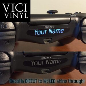 2x Custom Decal for a Ps4 PlayStation Controller Lightbar Your Name 4 Text LED Personalized LIGHT BAR Font gamertag gamer tag