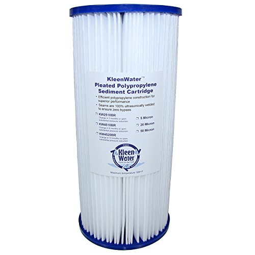 KleenWater KW4510BR Replacement Water Filter Cartridges, 5 Micron, 4.5 x 10 Inch Filters, Made in the USA, Compatible With FXHSC, PurePlus Icepure PPL10BB, WHKF-WHPLBB, and ECP5-BB, Pack of 4