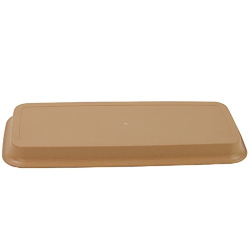 rescozy 12 Inch (Outside Length) Plastic Rectangular Planter Tray Flower Pot Saucer, Light Brown