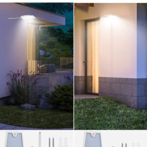 InnoGear Solar Gutter Lights Outdoor Waterproof, 29 LED Solar Motion Lights with 4 Lighting Modes Solar Outdoor Lights Wireless with Mounting Pole for Wall Fence Yard Barn Porch Garage, Pack of 2