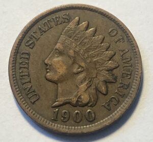 1900 p indian head penny cent condition extremely fine details