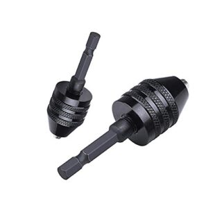 LONKER 1/4 Inch Hex Shank Keyless Drill Chuck Quick Change Adapter Converter drill adapter (0.3-6.5mm 0.3-3.6mm)